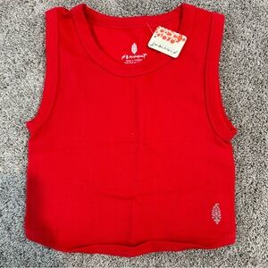 Red FP Sleeveless Top